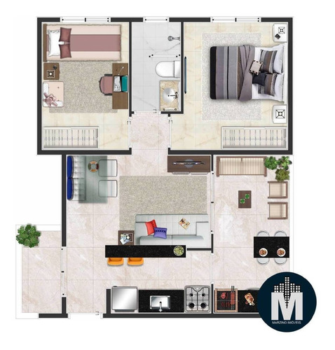 Imagem 9 de 11 de Apto De 2 Dorms 43m² À 46m², Churrasqueira A Carvão Na Varanda - Umuarama - Lm201