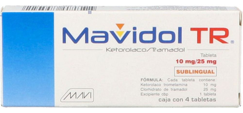 Mavidol Tr Sublingual 10 Mg/25 Mg 4 Tabletas
