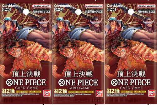 One Piece Card Game Op-02 Japonés Pack 3 Sobres Originales