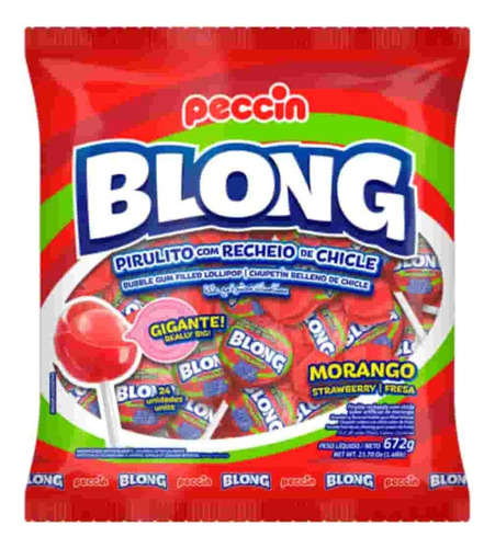 Pirulito Blong Morango - 672g