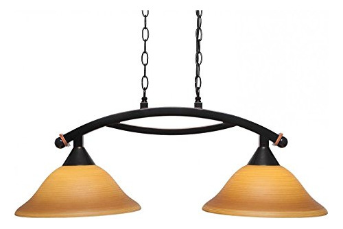 Lámpara Isla Toltec Lighting 872-bc-624 Acabado Cobre Negro