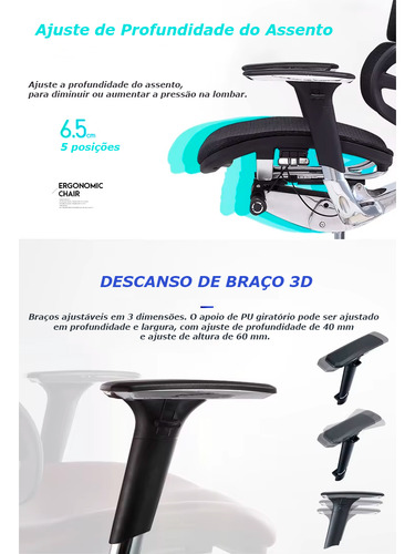 Cadeira Ergonômica Presidente Ergohaustecido Mesh - Branco
