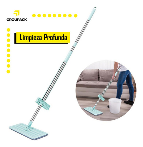 Trapeador Microfibra Fregona Plana Limpieza Total Mop