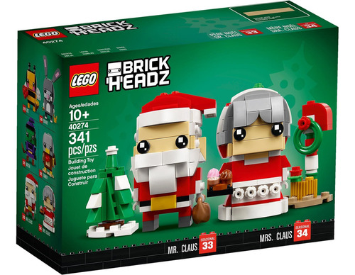 Lego Brickheadz De Natal Raro 40274 Mr. & Mrs. Claus Quantidade De Peças 341