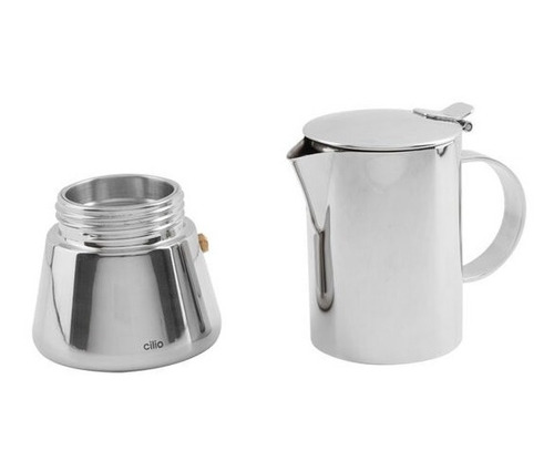 Cilio Cafetera Italiana Para Espresso Aida Acero Inox Color Plata