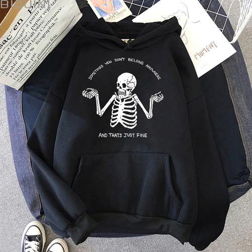 Sudadera Con Capucha De Calavera Para Mujer  Suéter Holgado