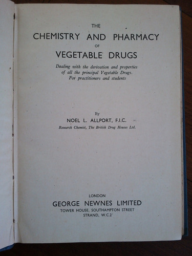 Imagen 2 de 4 de Chemistry And Pharmacy Of Vegetable Drugs - Noel Allport