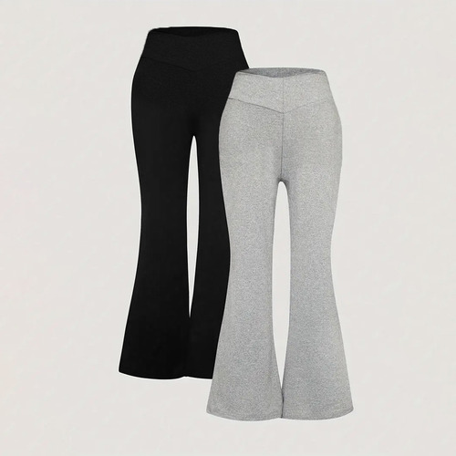 Leggins Acampanados Para Niñas, Paquete De 2, Tallas 7 A 14
