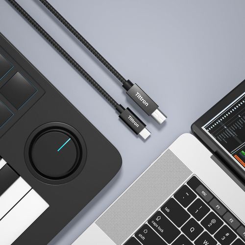 Cable Midi Usb-c A Tipo B 6.6 Ft Para Teclados Y Controlador