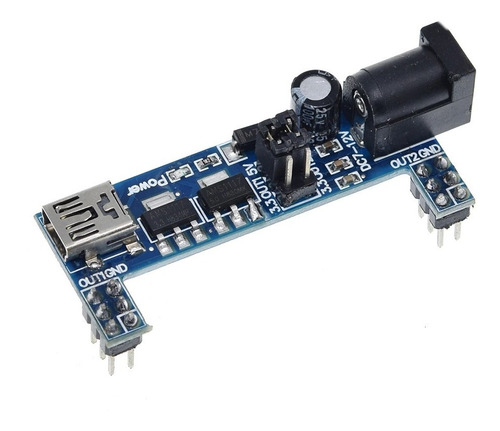 Adaptador Alimentación Para Protoboard Mb102 5v 3.3v Dc Azul