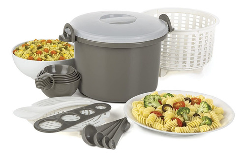 Imagen 1 de 3 de Olla De Arroz Y Pasta Para Microondas Prep Solutions 17 Pzs.