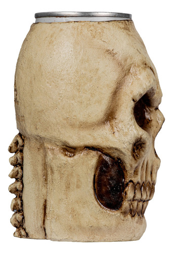 Cubre Lata De Cerveza Diseño Calavera Skull Craneo Halloween Color Beige