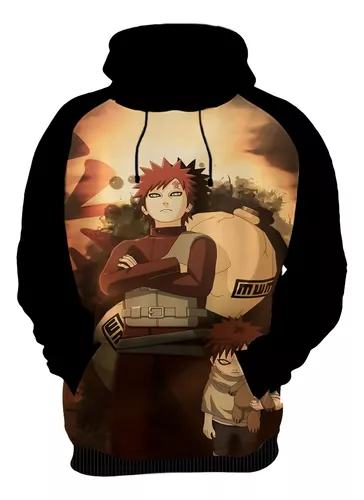 Blusa/Moletom Unissex Canguru Símbolo Gaara Naruto