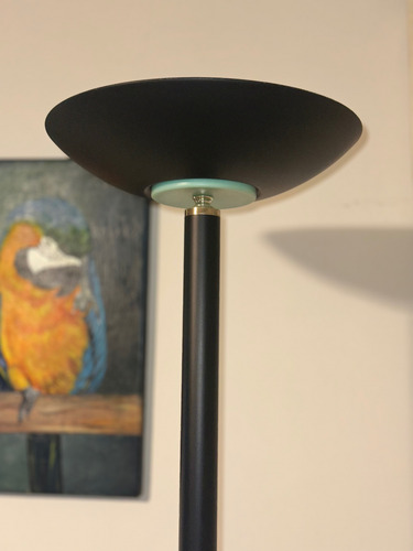 Lámpara De Pie De Metal Negro Con Dorado Con Luz Halógena Negro Negro