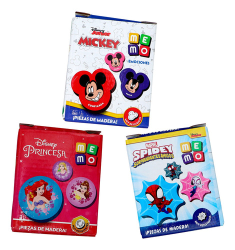Combo Juegos Memoria Me Mo Disney Princesas Spidey Mickey