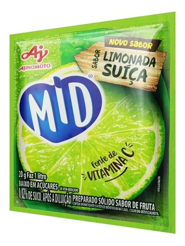 10 Refresco Em Po Mid 20g Limonada Suica