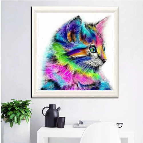 Diamond Painting Gato 30 X 30 Cm + Accesorios Arte Decora