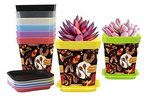Flower Pots Russia Cuisine 8-pack (8 Colors) Gardening Co