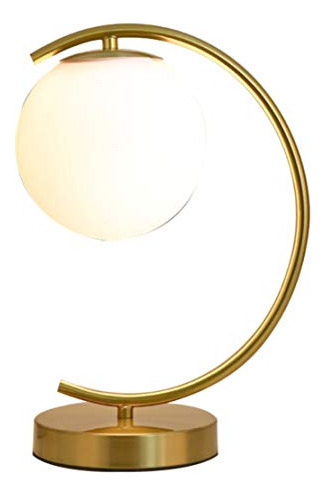 Lámpara Mesita Noche Moderna Dorada Moon Shape