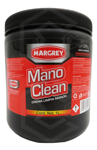  Crema Limpiadora Desengrasante Manos Margrey Mano Clean 1lt