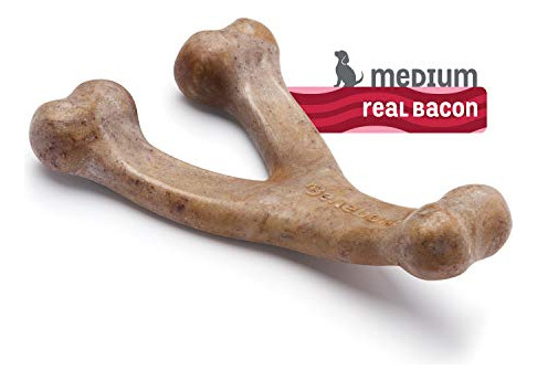 Juguete Mordedor Perro Benebone Puppy Wishbone, Bacon Real,