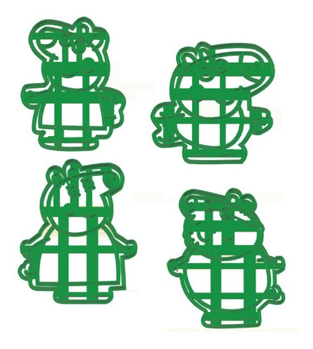 Imagen 1 de 6 de Set Combo Cortantes Galletitas Peppa Pig X4 Unidades