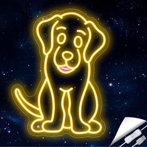 Letrero Led Neón Perro Mascota Tierno Perrito Luminoso