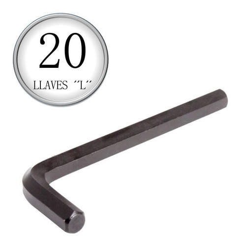 20 Llaves Hexagonales Cortas Tipo ´´ L ´´ Métrica Crv 4mm P