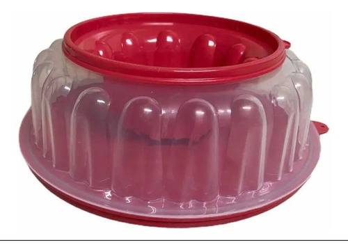 Molde Rosca Para Gelatina Desmontable Betterware Rojo Con Transparente