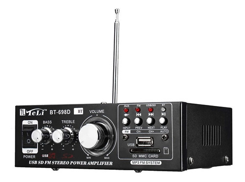 Amplificador De Som Bluetooth/fm/usb 30w Bt-698d 110v 0u 12v Cor Outro Potência de saída RMS 30 W
