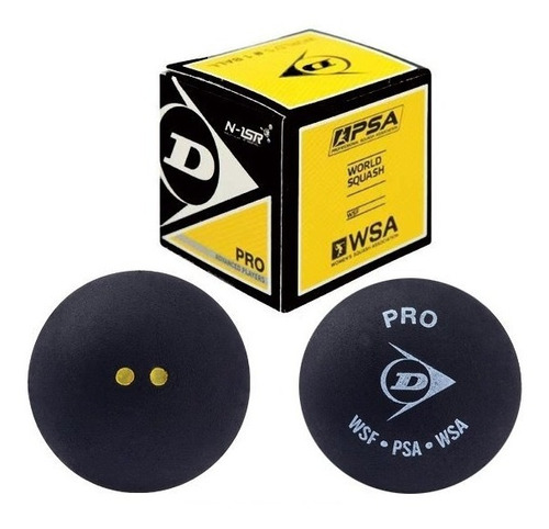 Pelota Squash Dunlop Doble Punto Amarillo X 3 Pelotas 