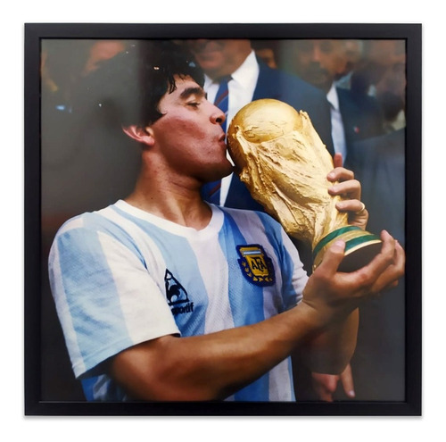 Cuadro Diego Maradona Copa Del Mundo 53x53 Calidad Marco 