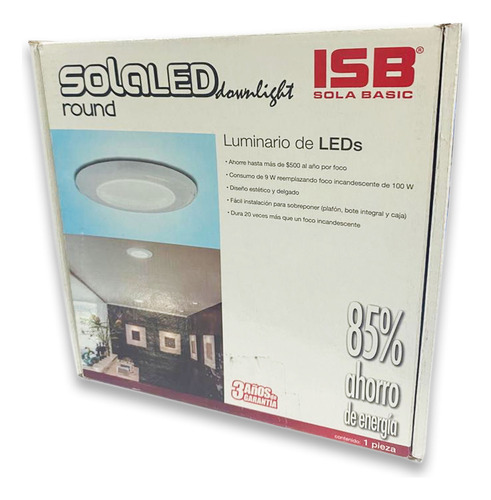 Lampara Led Sola Basic Solaled Downlight 9w Nuetra Ultra Led
