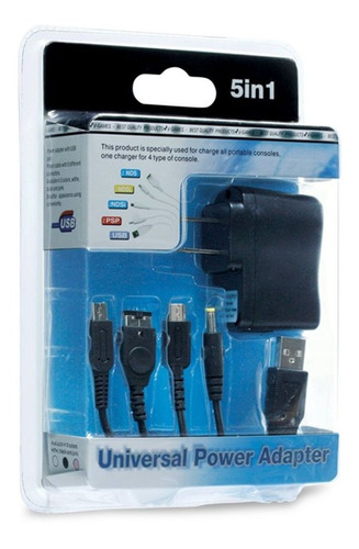 Adaptador De Energía Universal 5 En 1 Para Consolas Y Usb.