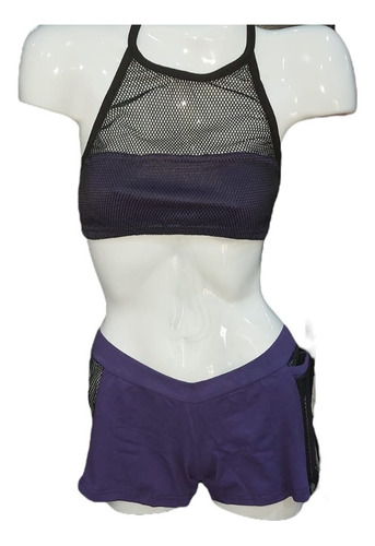 Conjunto Top+short Juvenil/infant. Deporte Gym Gimnasio Moda