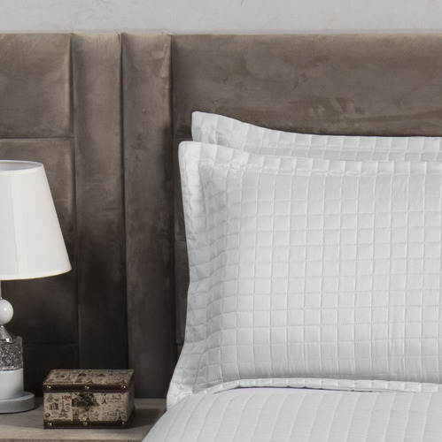 Cobre Leito Colcha Soft Solteiro 2 Peças Pastilhado Branco