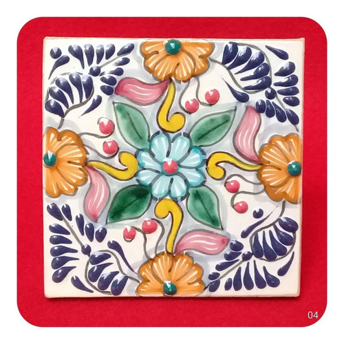 Imagen 4 de 7 de Set 30 Azulejos De Talavera Poblana 10x10 Cm Decoración Zlj