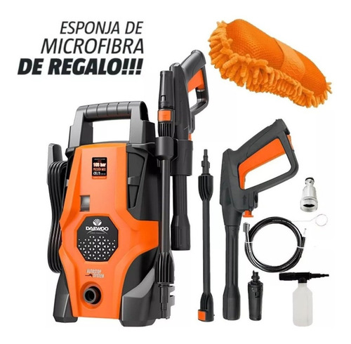 Imagen 8 de 9 de Hidrolavadora eléctrica Daewoo Eco DAX1130 naranja y negra de 1200W con 105bar de presión máxima 110V/240V - 50Hz/60Hz