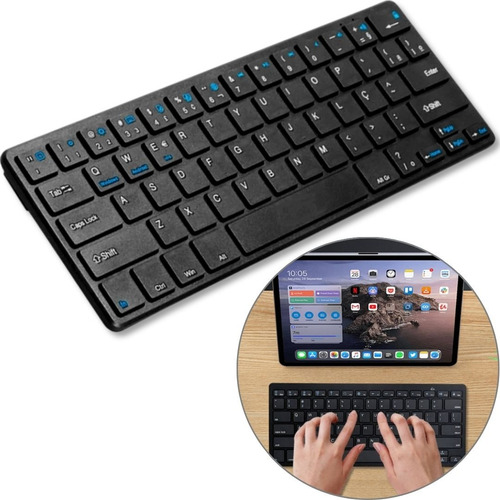 Teclado Sem Fio Com Tecla Ç Abnt2 Para Tablet E Celular