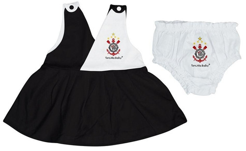 Vestido Bebê Corinthians Com Calcinha - Torcida Baby