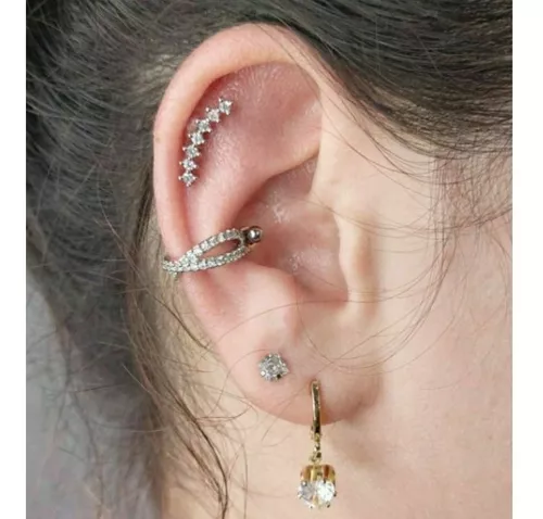 Piercing Orelha Cluster Helix Conch