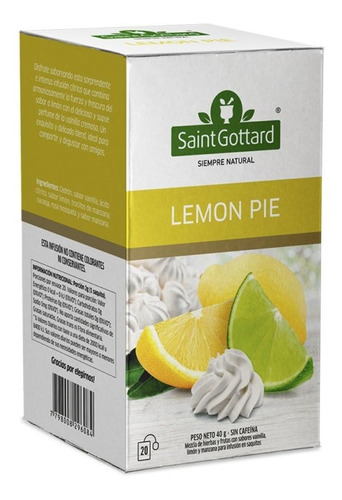 Infusion Saint Gottard Lemon Pie X 20 Saquitos