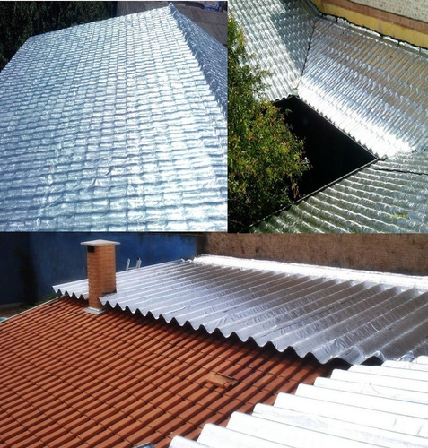 Imagem 4 de 5 de Kit 5 Mantas Asfáltica Aluminizadas Auto Adesiva-90cm X 10m