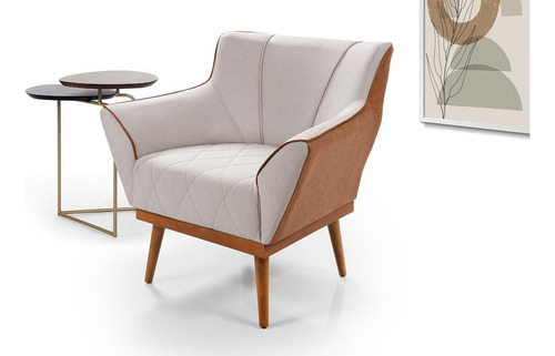 Poltrona Decorativa Compose Yasmin Linho/corissimo