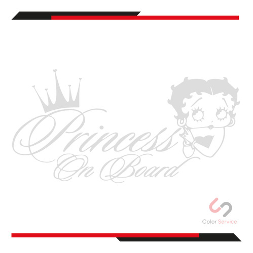 Calca Sticker Princesa A Bordo Betty Boop Para Carro 20x10cm