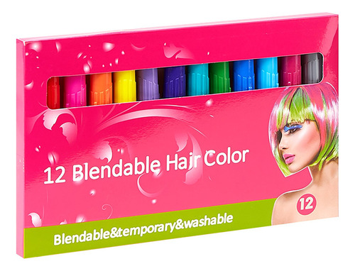 Lápiz Temporal Para Teñir El Cabello Para Niñas, 12 Colores