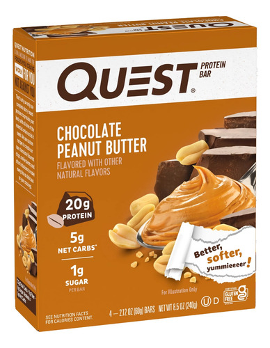 Quest Protein Bar Chocolate Peanut Butter 4 Pz