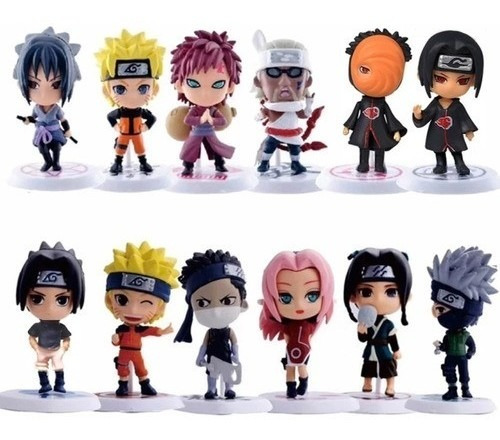 Action Figure Naruto Miniatura Kit 12 Peças Pronta Entrega 