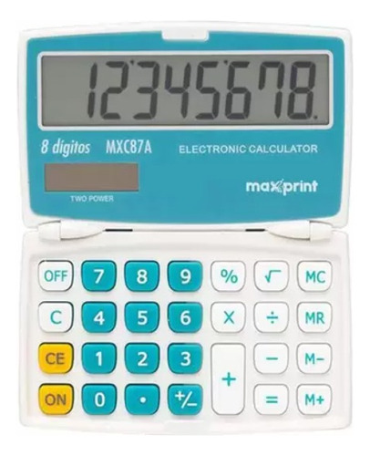 Calculadora Bolso 8 Dígitos Mx-c87a Azul - Maxprint