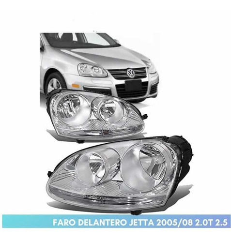 Faro Delantero Izquierdo Jetta 05-08 2.0t 2.5 Fondo Plata